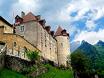 Chateau Gruyeres in Fribourg Mountains