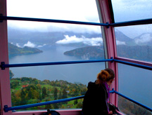 Cable car over Weggis on Lake Lucerne