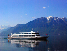 Modern Cruise Boat on Lake Geneva