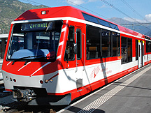 Matterhorn Gotthard Bahn Train at Visp