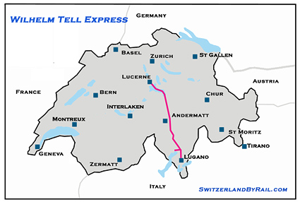 William Tell Express Route Map image